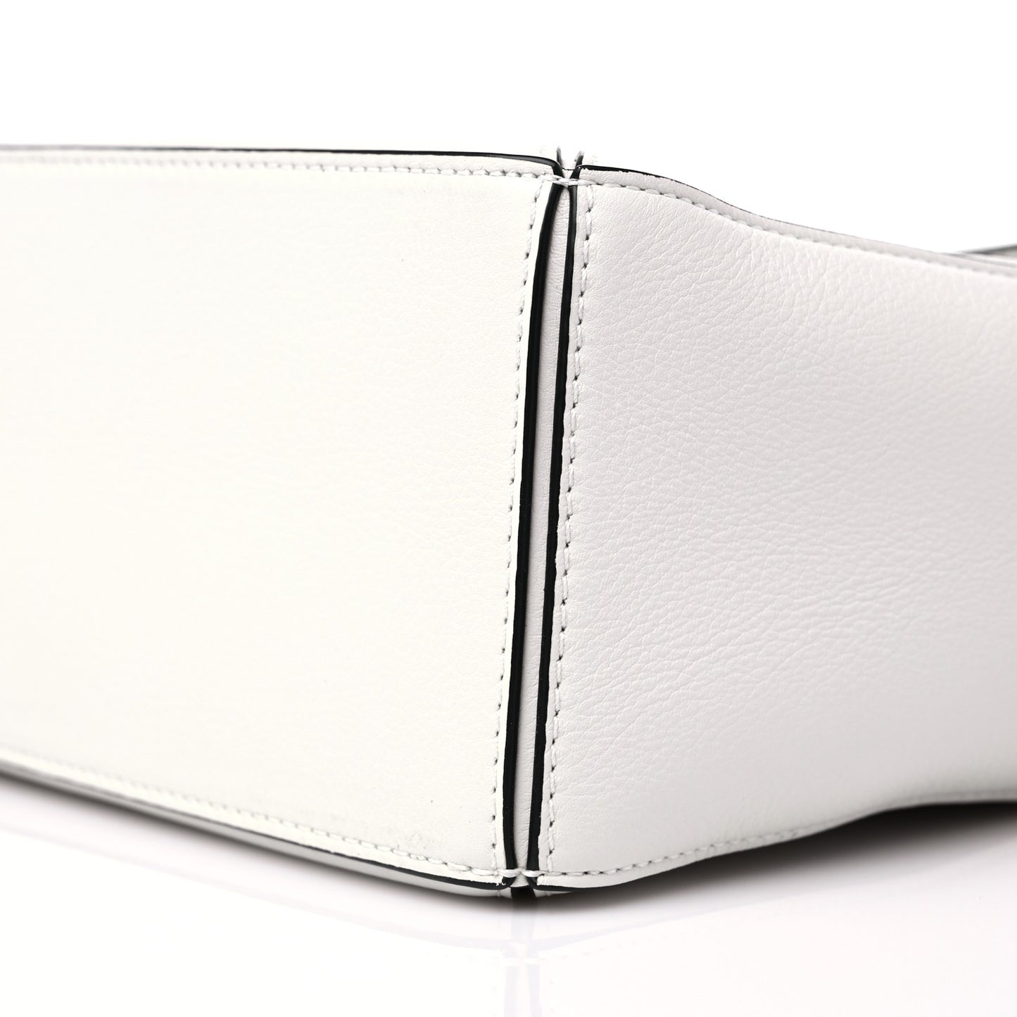 Calfskin Small Pansies Print Puzzle Bag Soft White