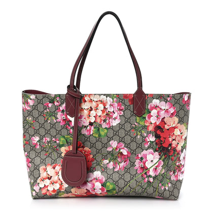 Gucci GG Supreme Monogram Blooms Medium Reversible Tote Beige Multicolor Dry Rose 1 of 16