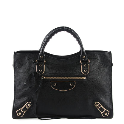 Balenciaga Chevre Gold Metallic Edge Hardware City Black 1 of 15