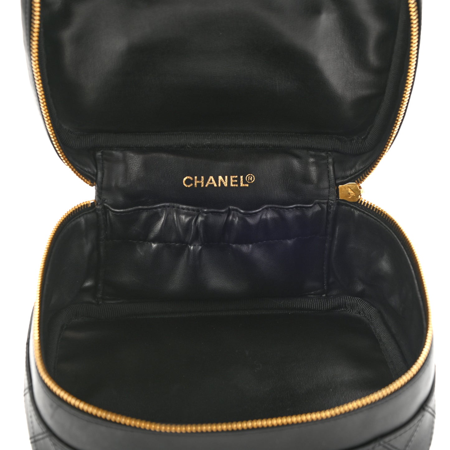 Lambskin Vanity Cosmetic Case Black