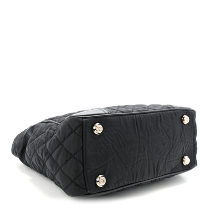 Chanel Nylon Calfskin Quilted CC Paris New York Tote Bag Black 4 of 12