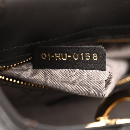 Christian Dior Lambskin Cannage Small Lucky Badges My Lady Dior Dark Grey 7 of 11
