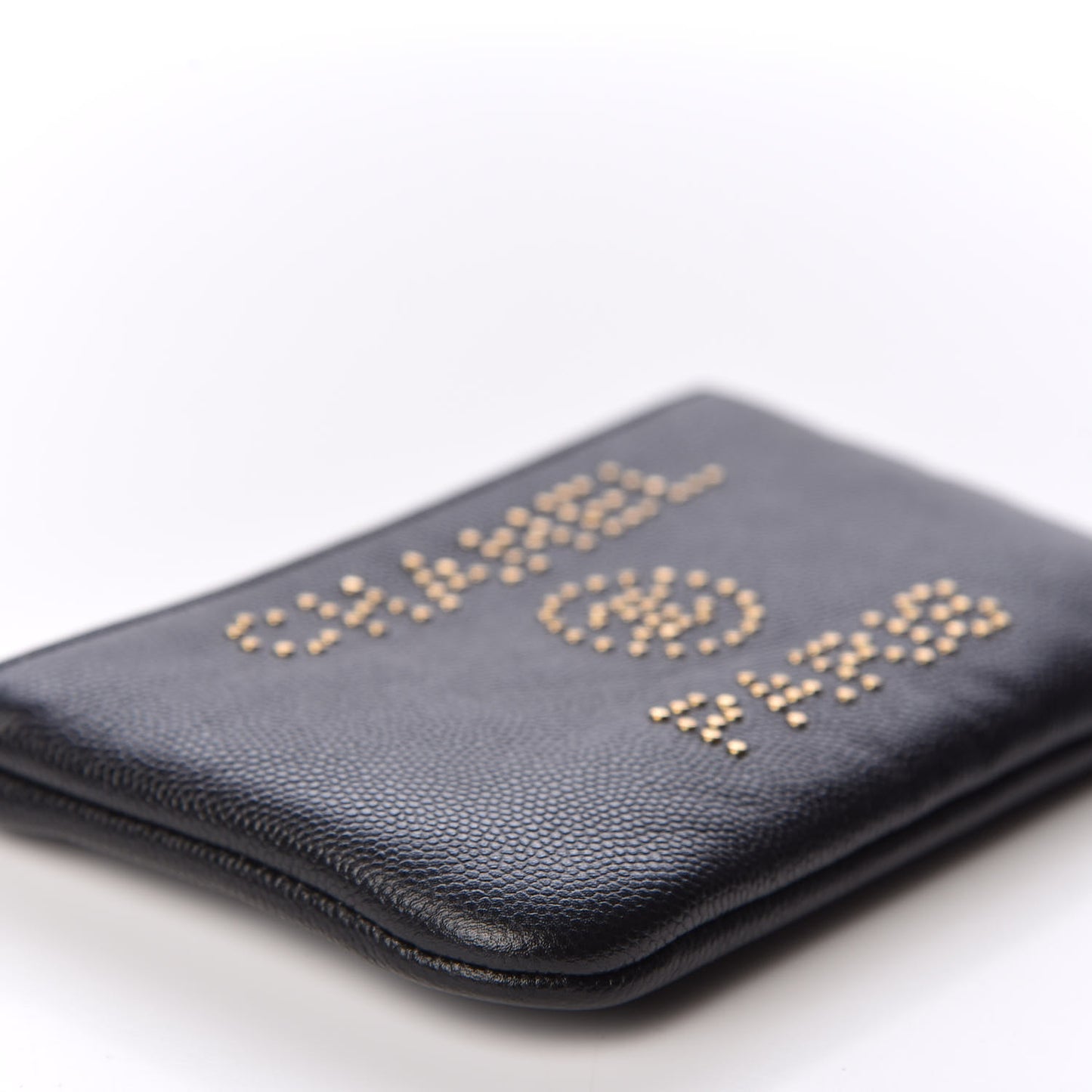 Caviar Studded Deauville Cosmetic Pouch Black