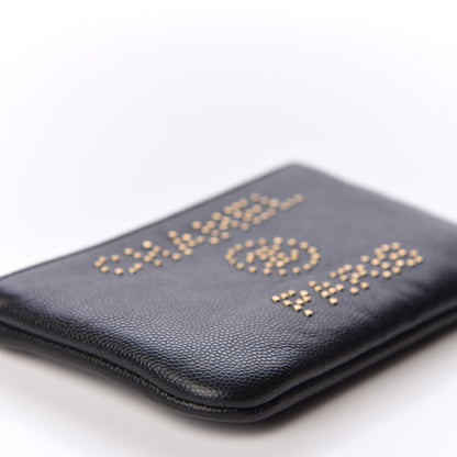 Chanel Caviar Studded Deauville Cosmetic Pouch Black 5 of 9