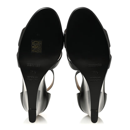 Hermes Calfskin Legend Wedge Sandals 38.5 Black 6 of 10