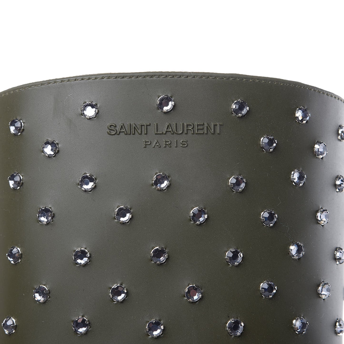 Rubber Studded Festival Rain Boots 37 New Kaki Fonce