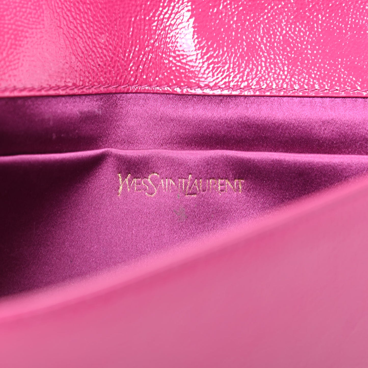 Textured Patent Monogram Large Belle De Jour Clutch Fuchsia