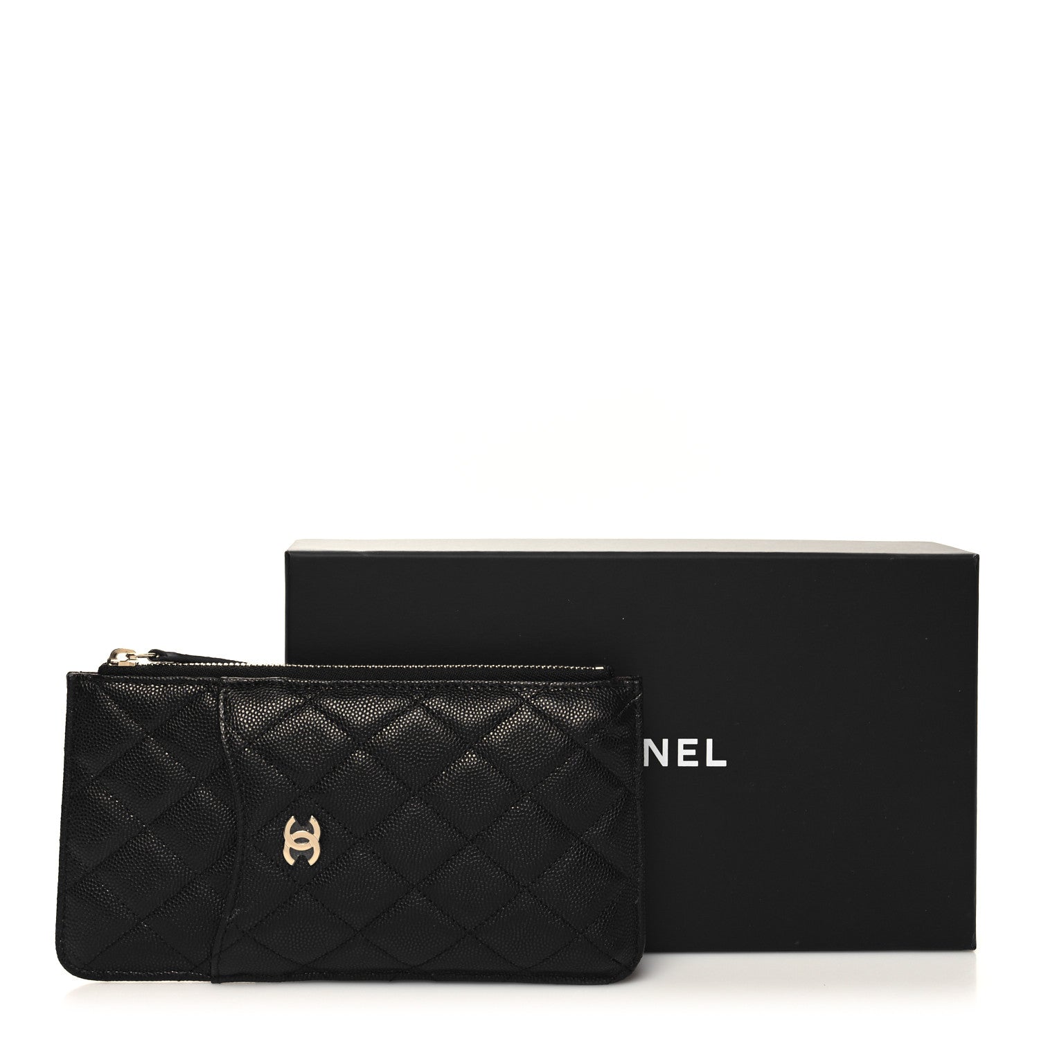 Chanel Caviar Quilted Classic Flat Wallet Pouch Black 10 of 10