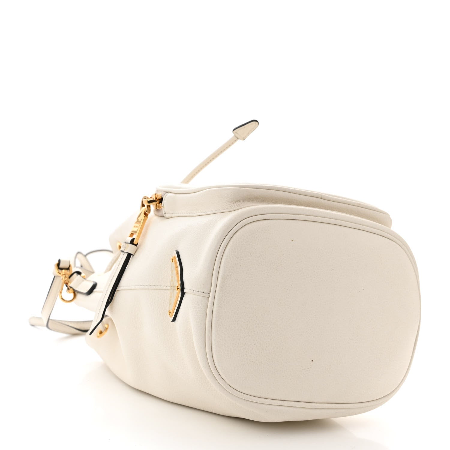 Prada Glace Calfskin Logo Mini Bucket Crossbody Bag White 4 of 13