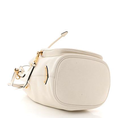 Prada Glace Calfskin Logo Mini Bucket Crossbody Bag White 4 of 13