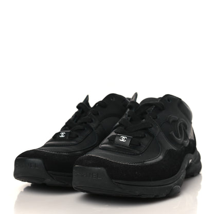 Chanel Toile Suede Calfskin CC Sneakers 38 Black 3 of 7