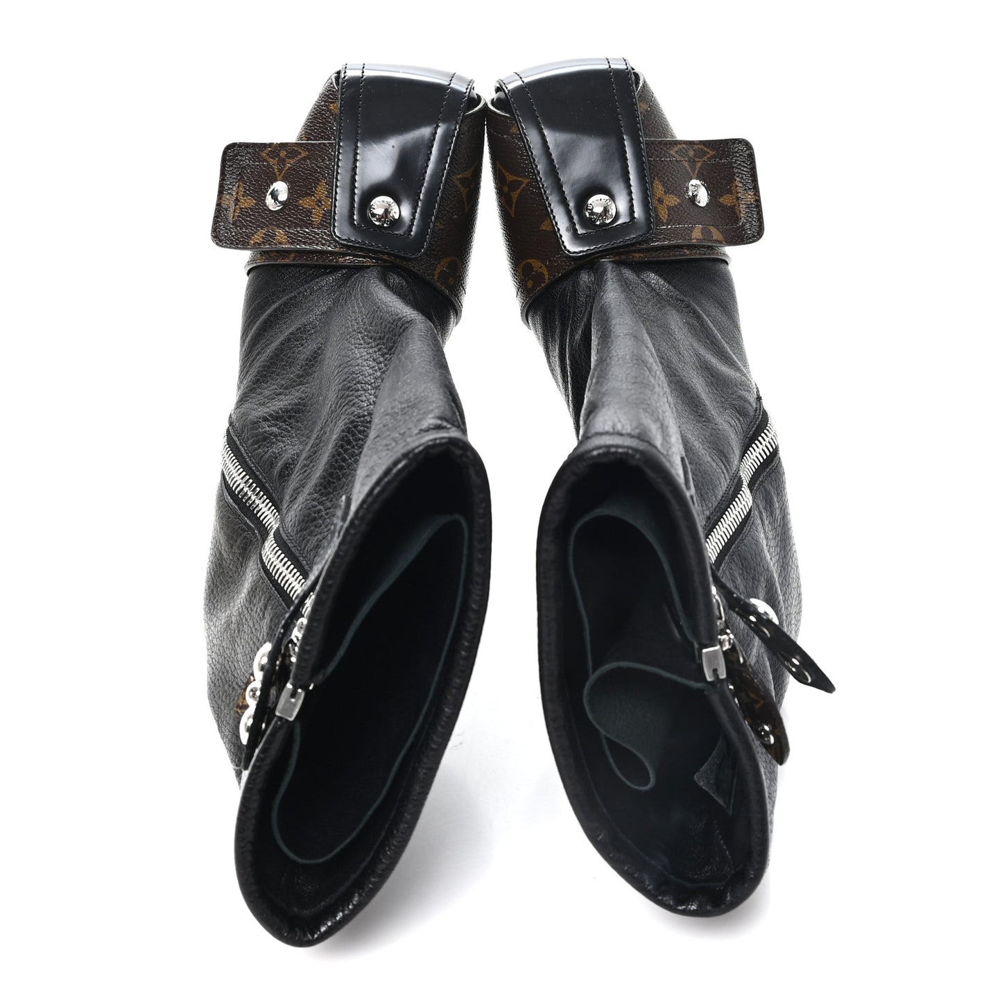 Calfskin Monogram Patti Wedge Half Boots 39 Black