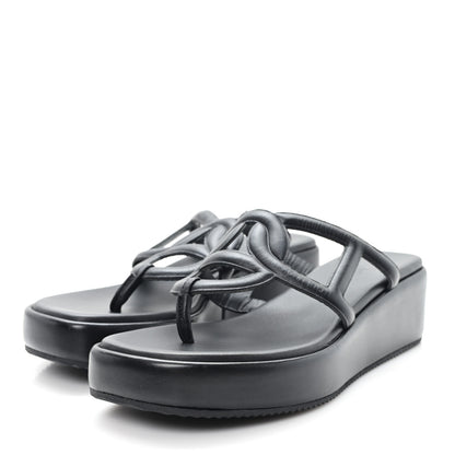 Hermes Nappa Gipsy Sandals 39 Black 4 of 9