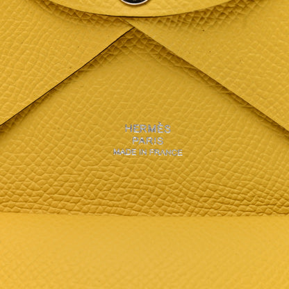 Hermes Epsom Calvi Duo Card Case Jaune De Naples 6 of 7