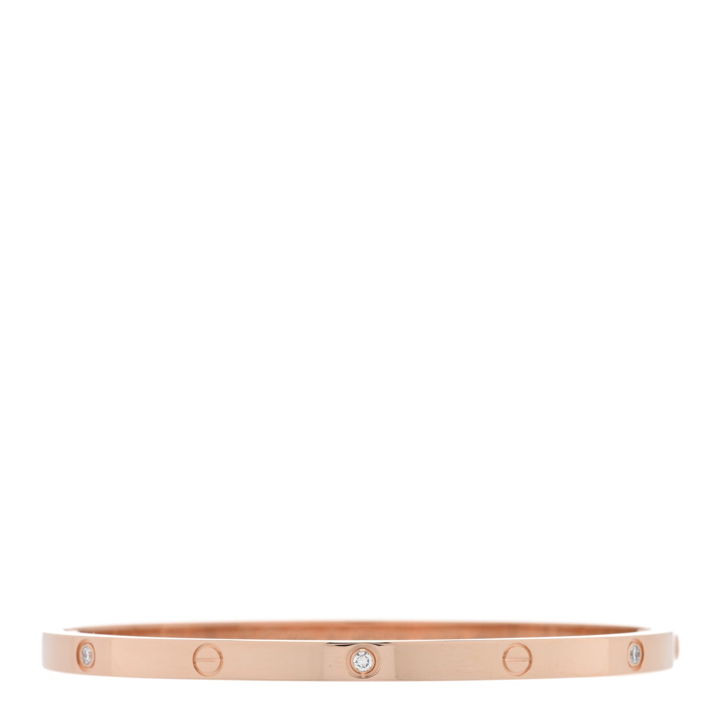 18K Pink Gold 6 Diamond Small LOVE Bracelet 16