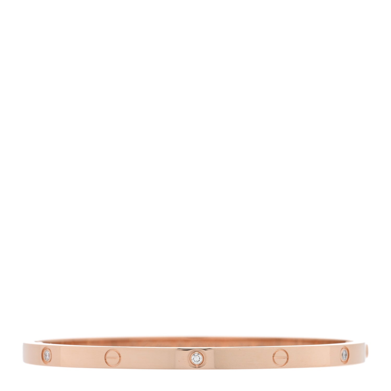 Cartier 18K Pink Gold 6 Diamond Small LOVE Bracelet 16 1 of 7