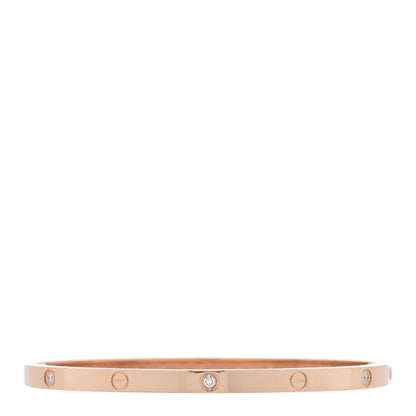 Cartier 18K Pink Gold 6 Diamond Small LOVE Bracelet 16 1 of 7