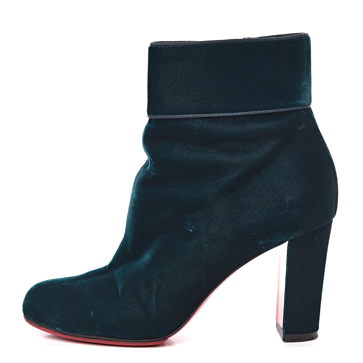 Christian Louboutin Veau Velours Moulamax 85 Booties 36.5 Petrol 1 of 10