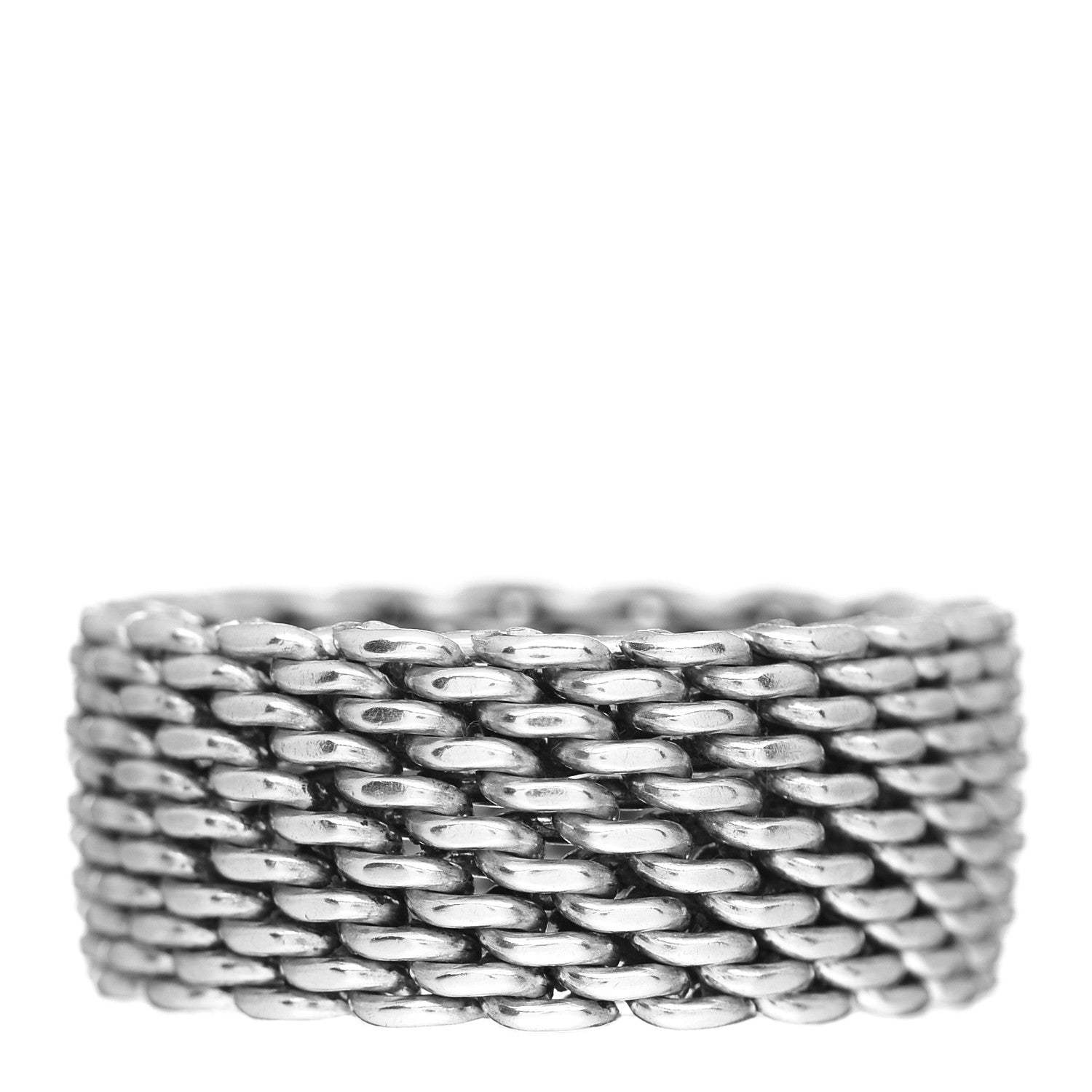 Tiffany Sterling Silver Somerset Mesh Ring 58 8.5 1 of 4