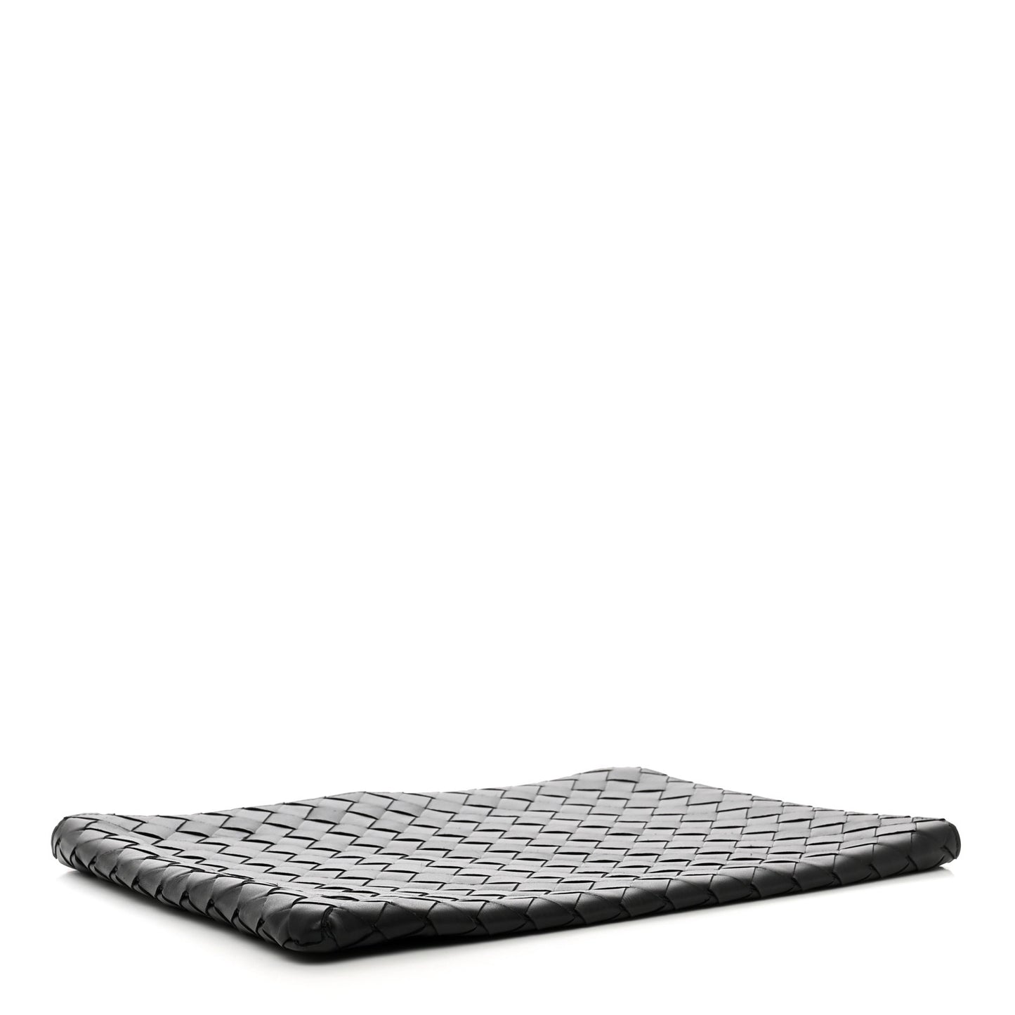 Nappa Intrecciato Flat Zip Pouch Black