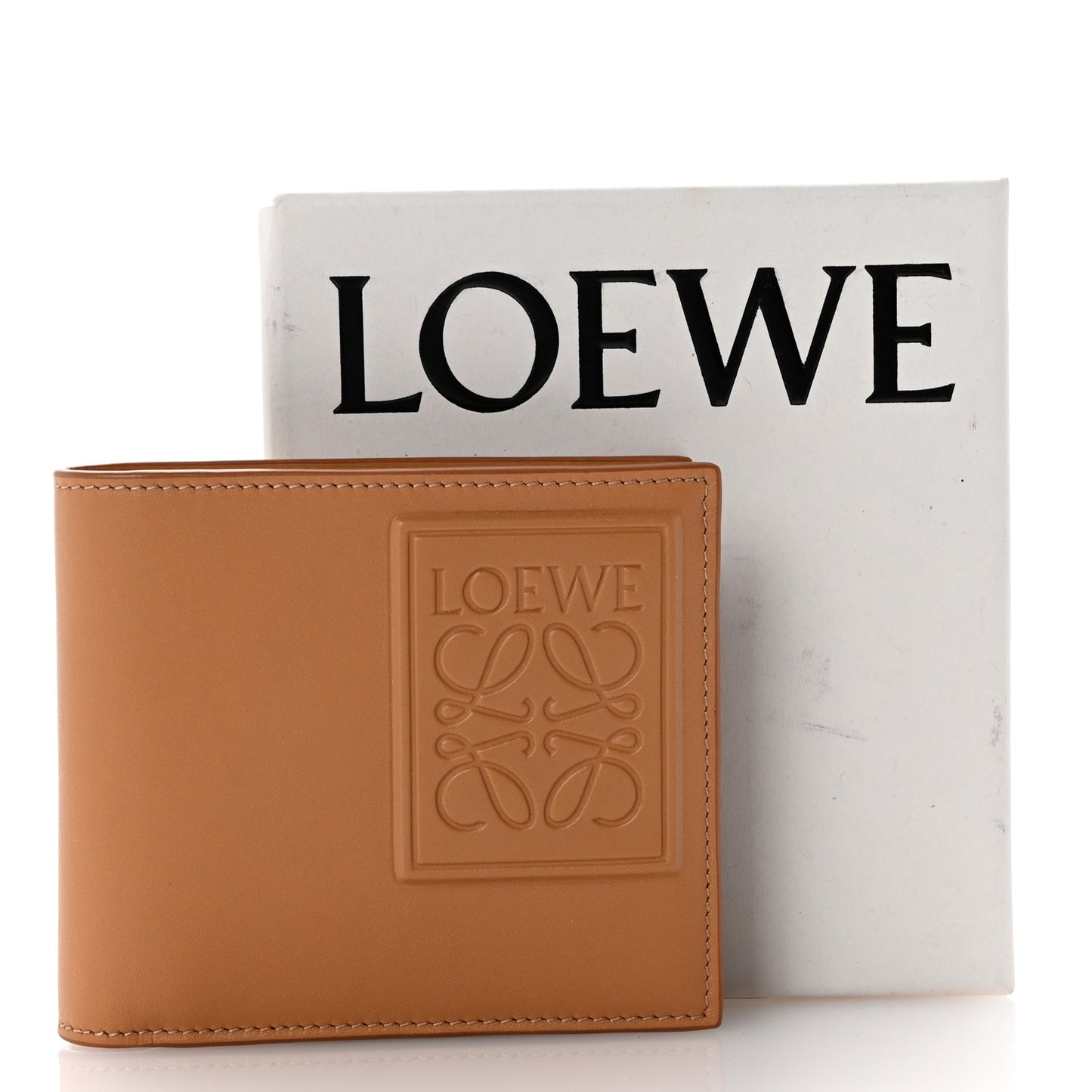Satin Calfskin Anagram Bi-fold Wallet Warm Desert