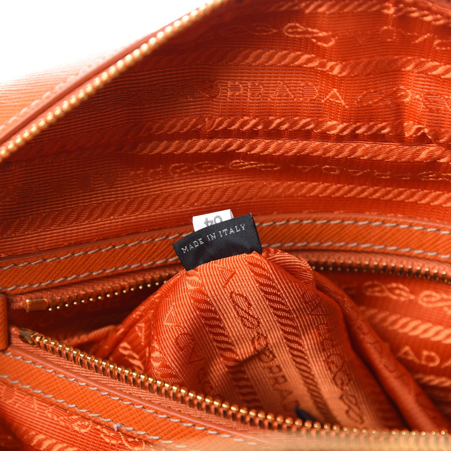 Prada Saffiano Bowler Top Handle Shoulder Papaya 7 of 12