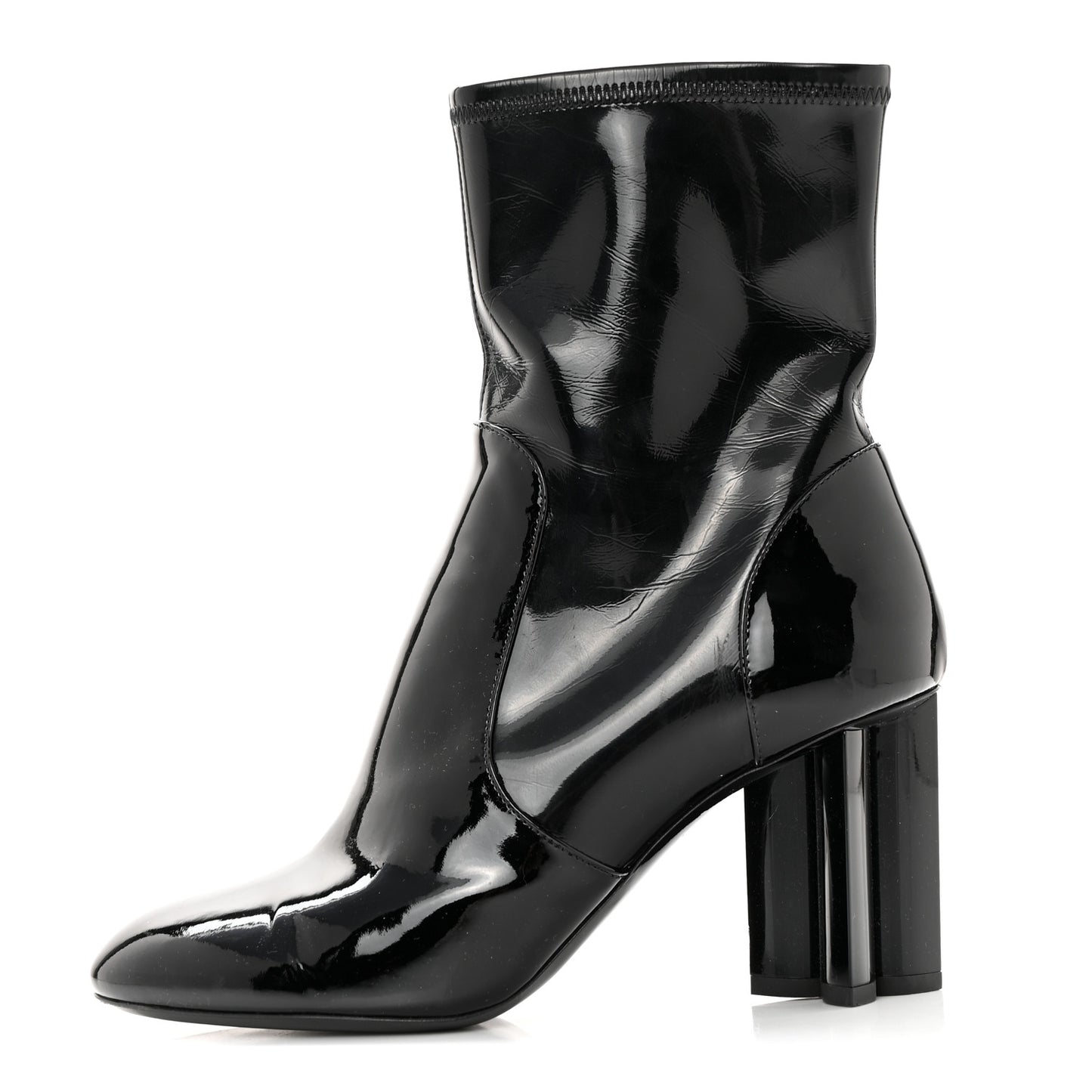 Patent Silhouette Ankle Boots 38 Black
