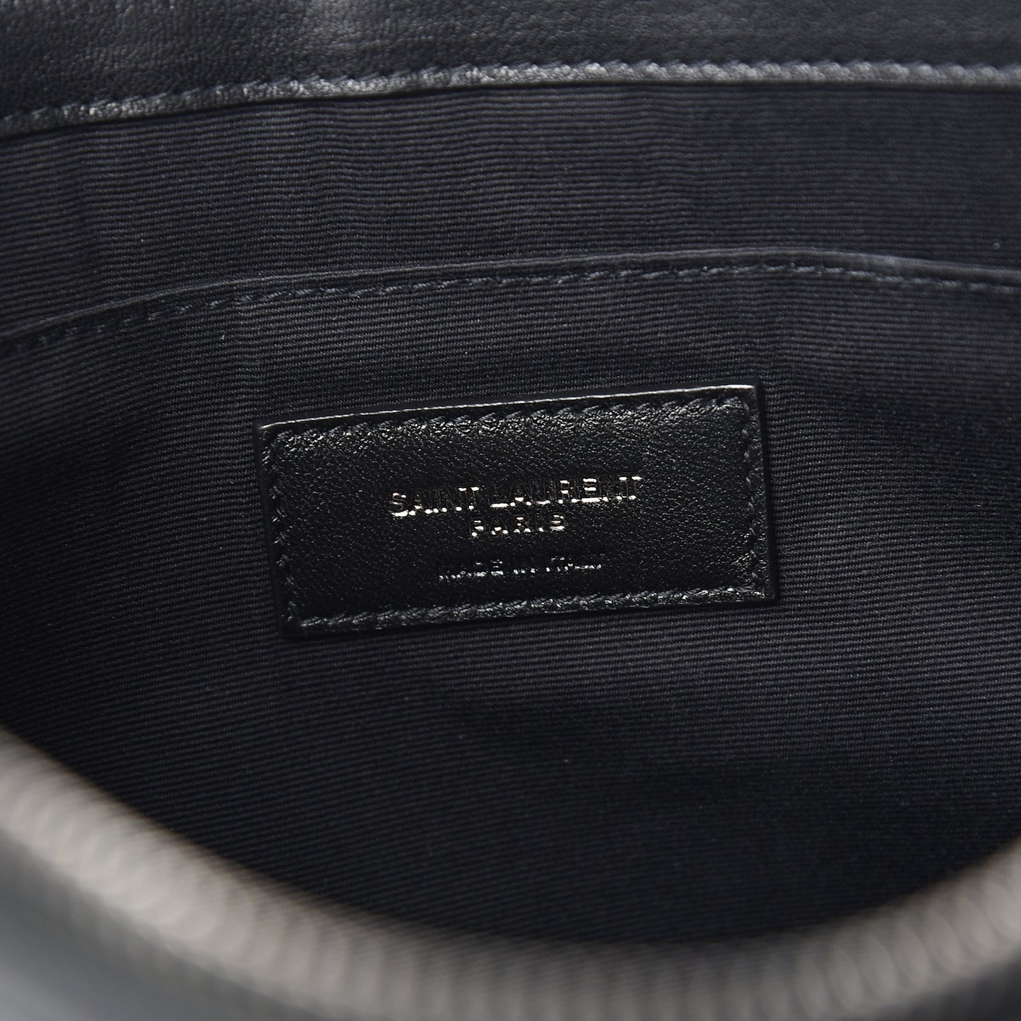 Linen Canvas Rive Gouche Zipped Pouch Black