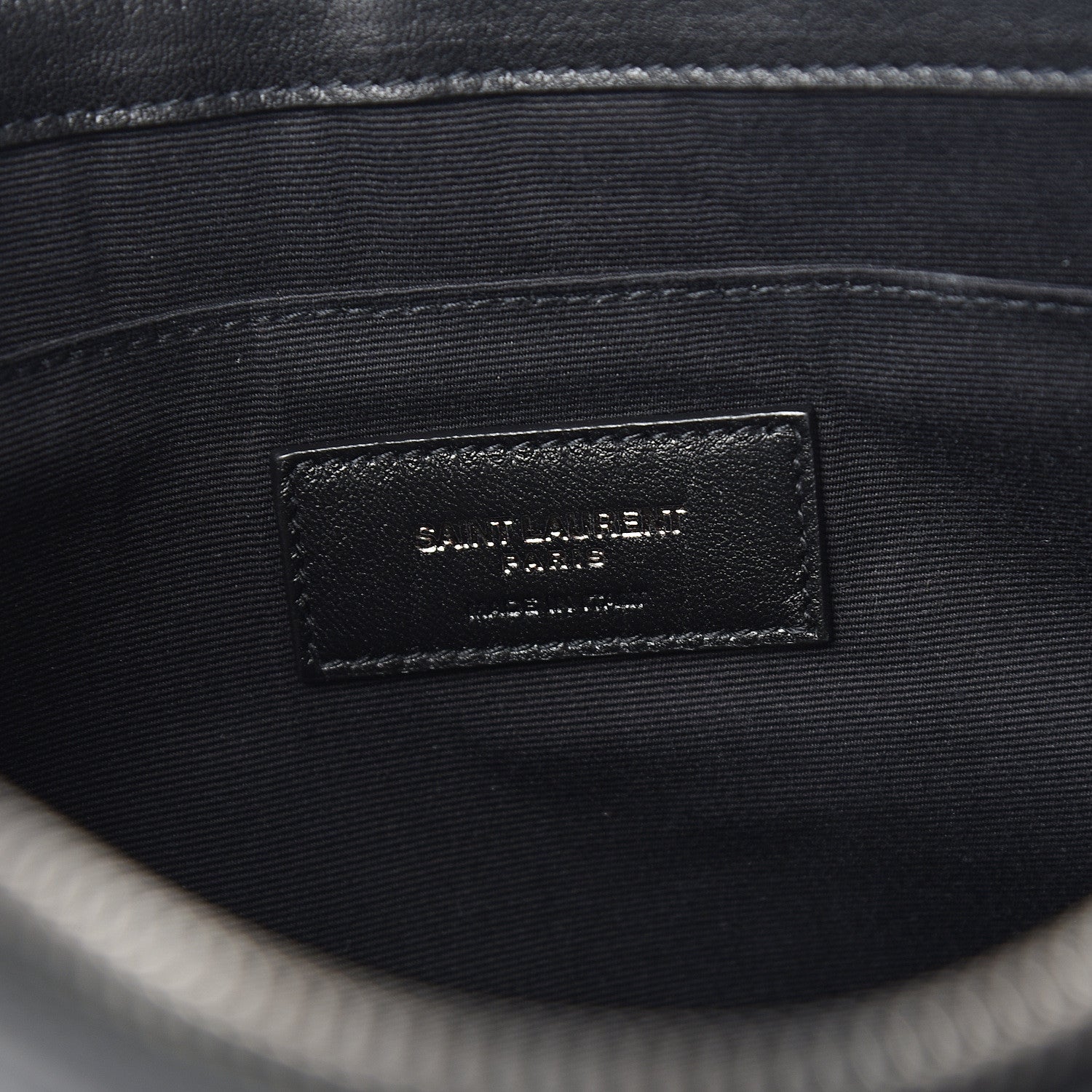 Saint Laurent Linen Canvas Rive Gouche Zipped Pouch Black 5 of 8