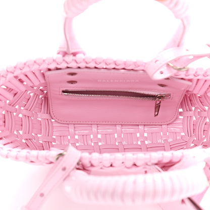 Balenciaga Faux Calfskin Braided Varnished XXS Bistro Basket Candy Pink 4 of 10