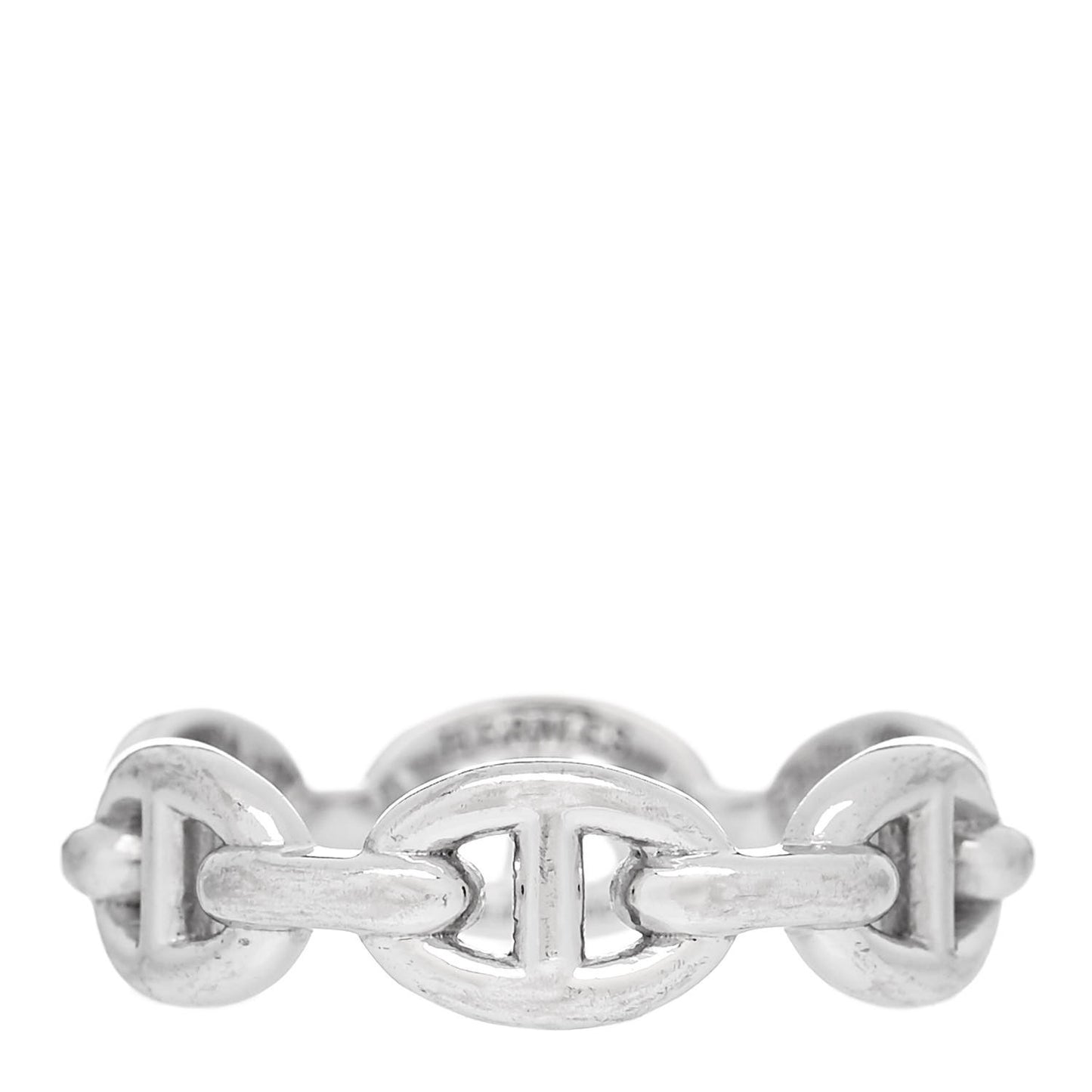 18K White Gold PM Chaine d'Ancre Enchainee Band Ring 54 6.75
