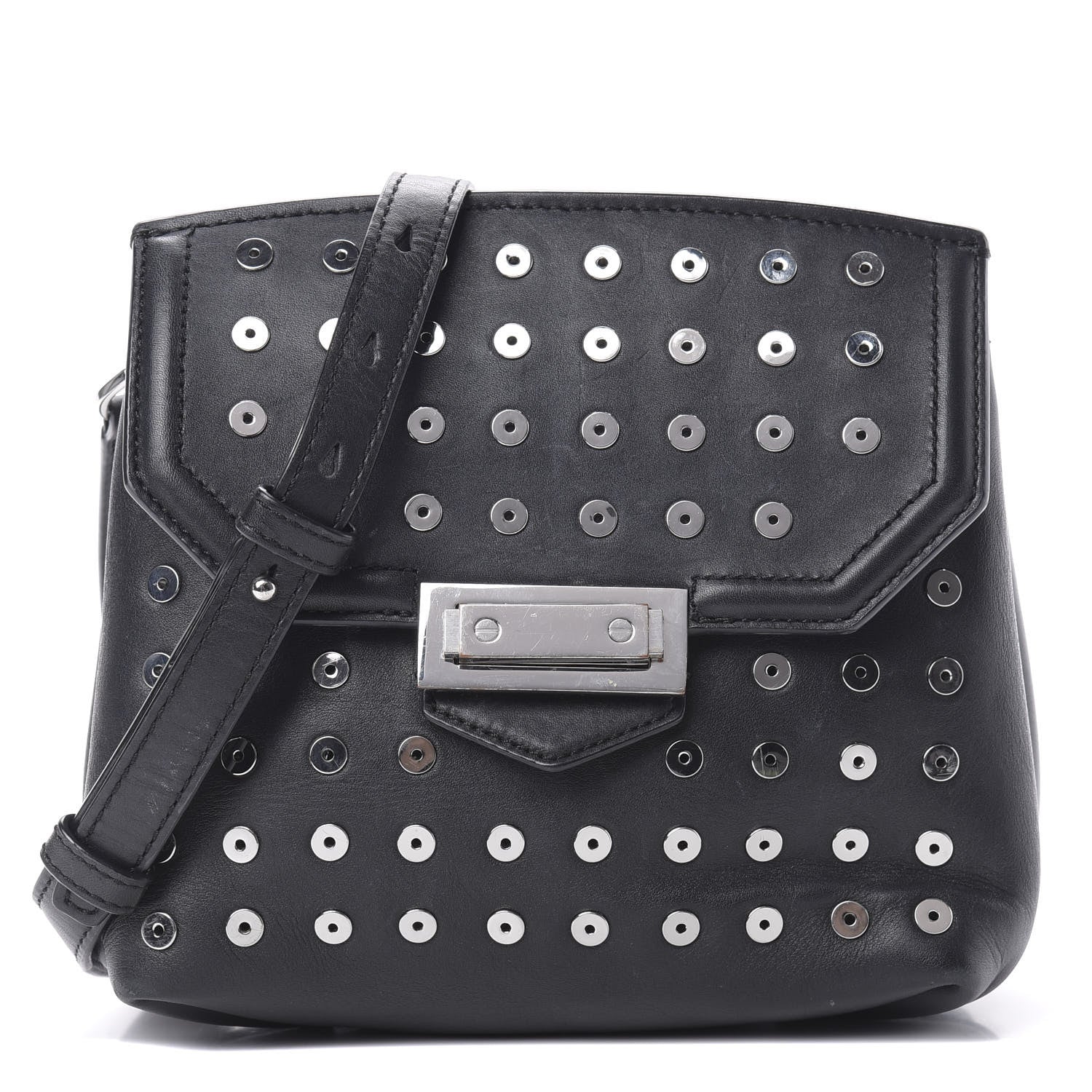 Alexander Wang Lambskin Small Eyelets Marion Tote Black Silver Hardware 1 of 16