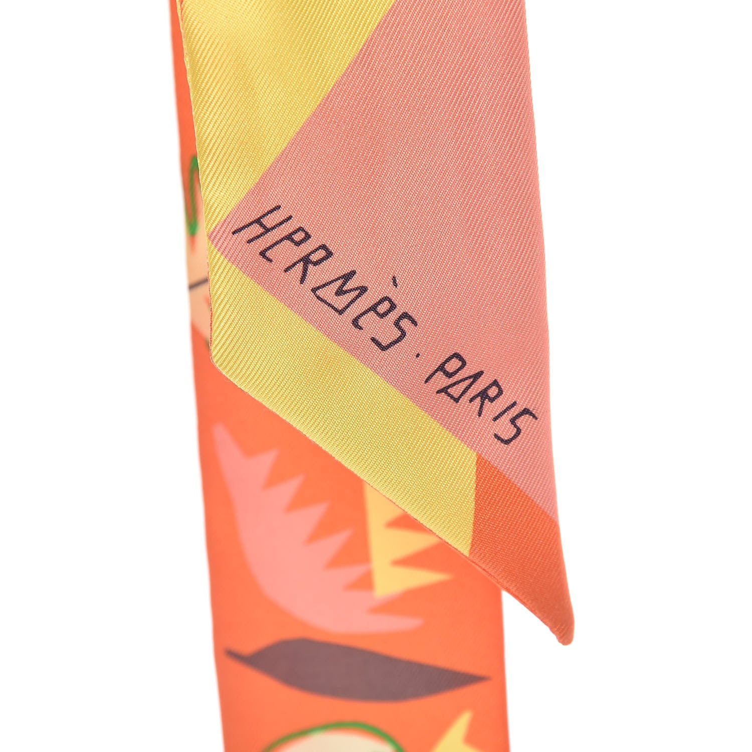 Hermes Silk Sea Surf and Fun Twilly Orange Jaune Camel 4 of 8