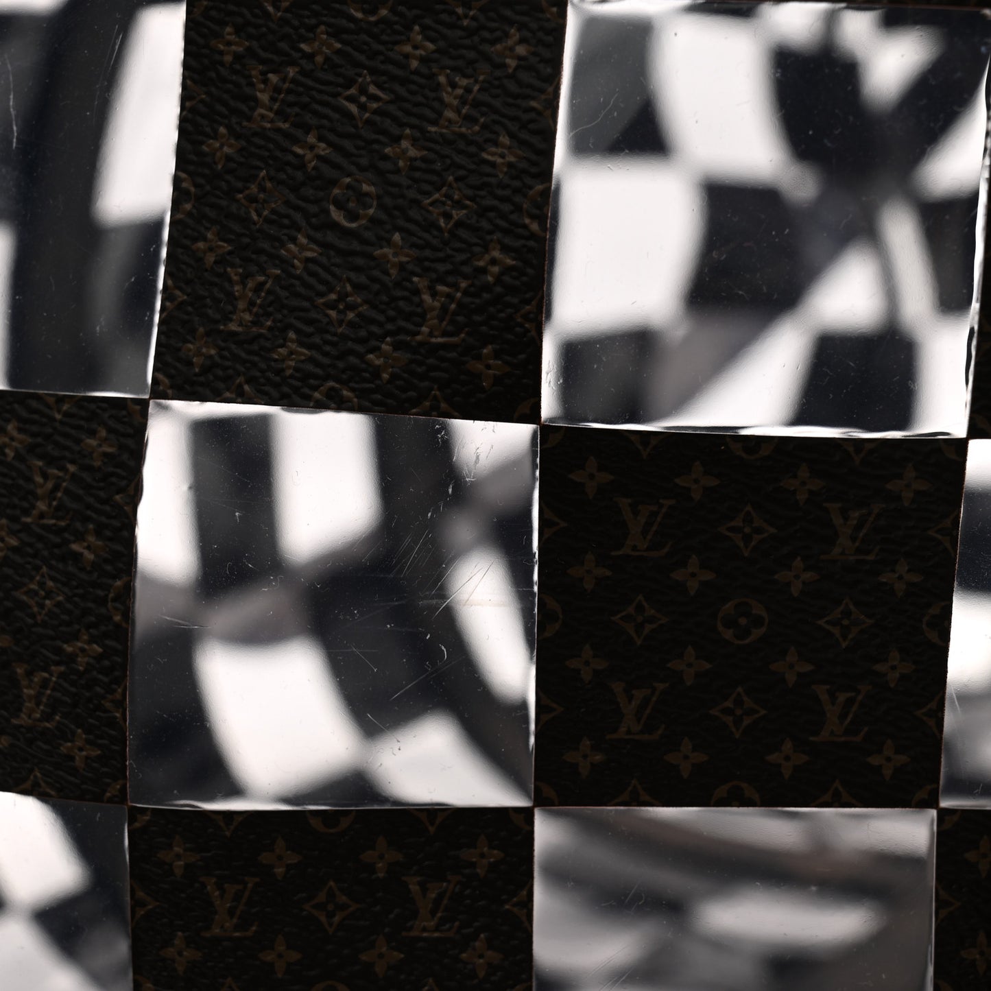 PVC Monogram Chess Keepall Bandouliere 50