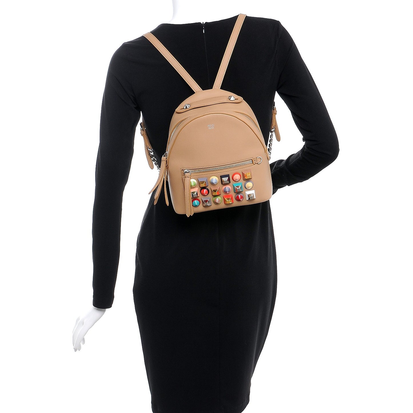 Vitello Dolce Studded Mini Backpack Cuoio Multicolor