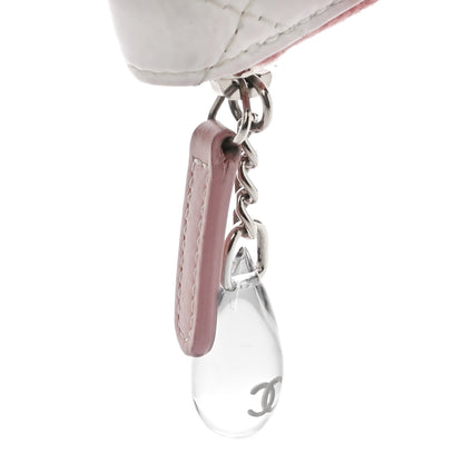 Chanel Ombre Patent Calfskin Quilted Small Zip Around Coin Purse Pink White 11 of 18