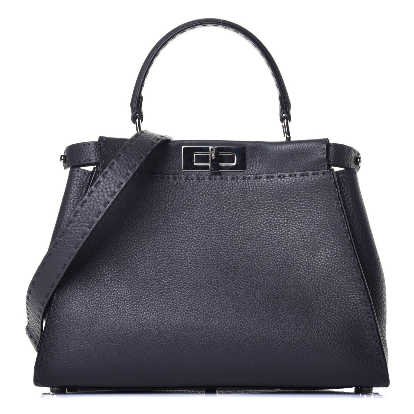 Cuoio Romano Selleria Bi-Color Medium Peekaboo Iconic Satchel Asfalto Latte