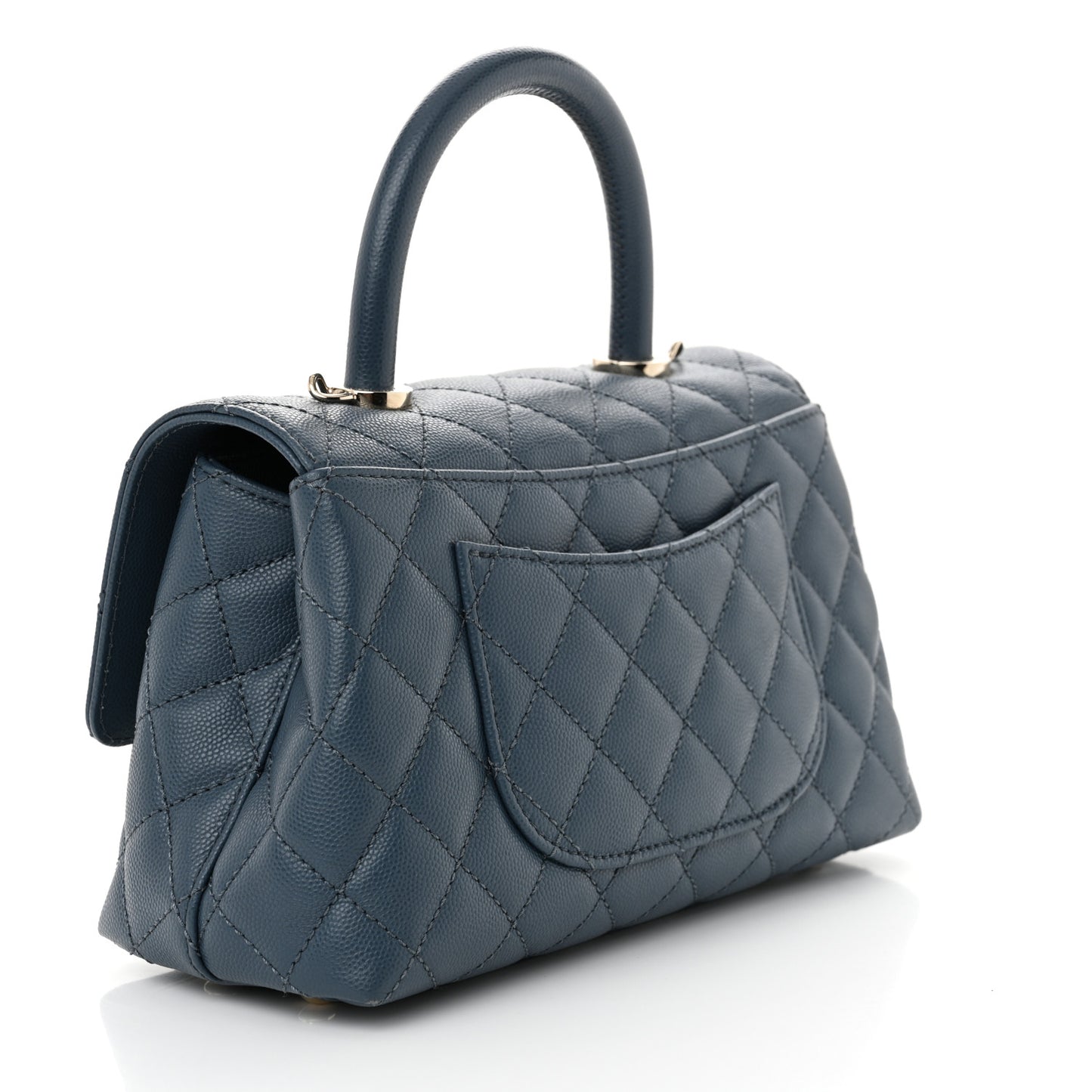 Caviar Quilted Mini Coco Handle Flap Blue