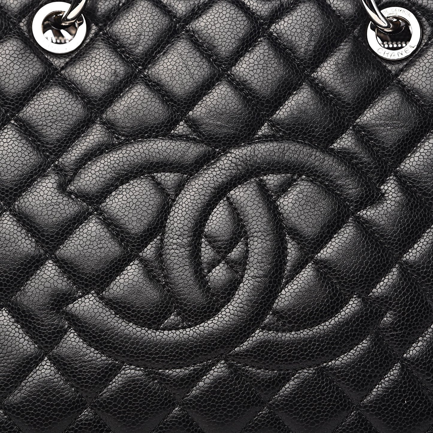 Caviar Quilted Grand Shopping Tote GST Black