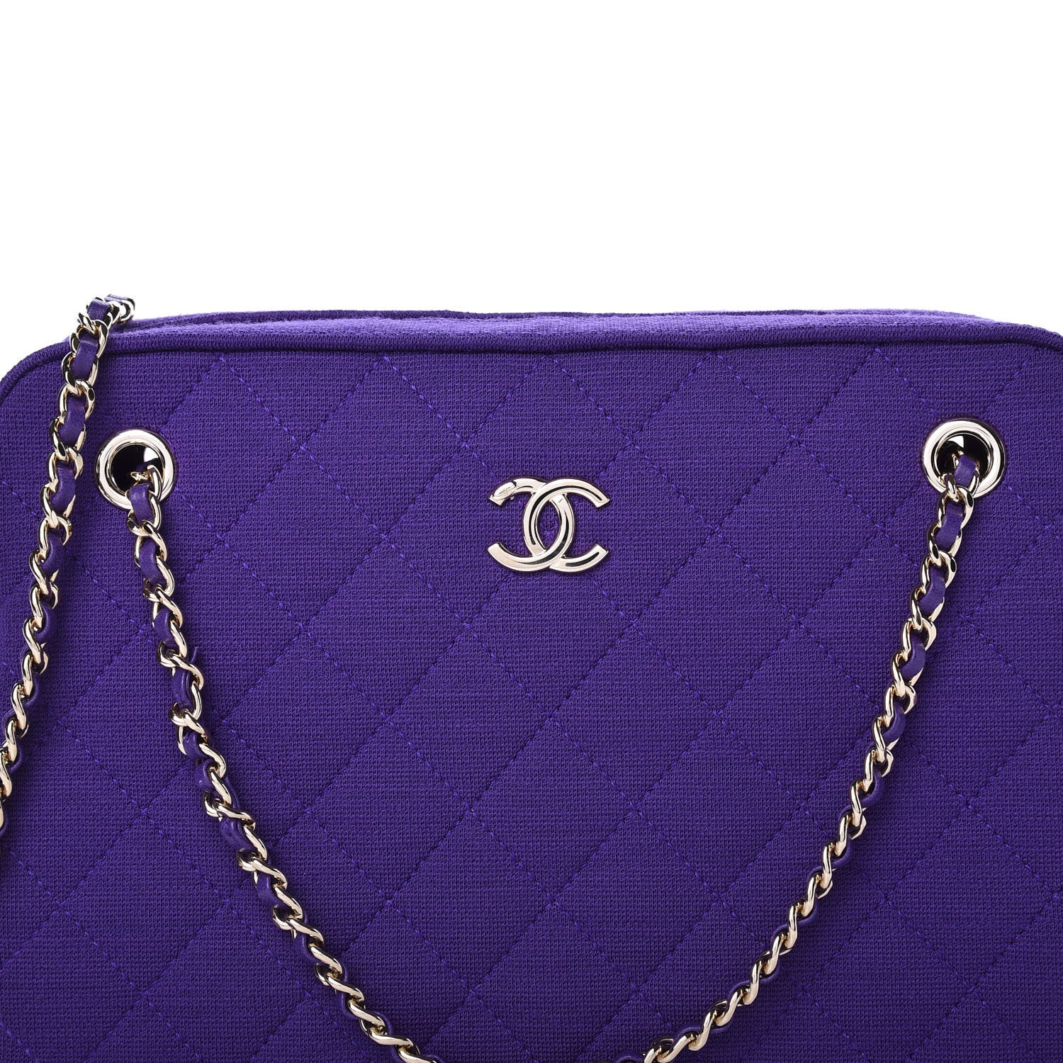Chanel Jersey Quilted Camera Case Purple 9 of 10