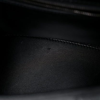 Balenciaga Shiny Calfskin Monochrome Crocodile Embossed Small Hourglass Top Handle Bag Black 17 of 19