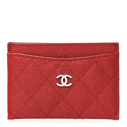 Chanel Caviar Quilted Card Holder Red 1 of 11
