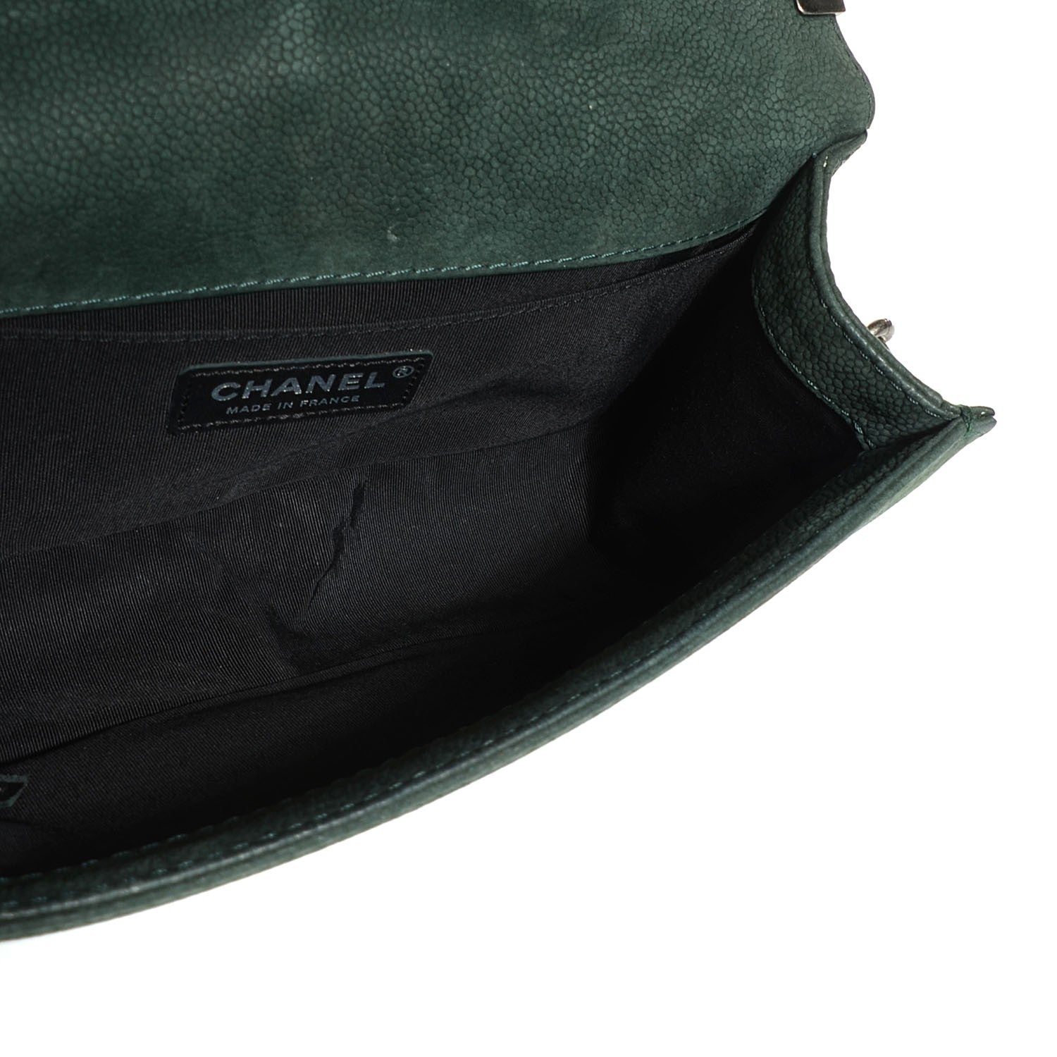 Chanel Iridescent Caviar Quilted Medium Boy Flap Dark Green 6 of 8