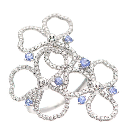 Tiffany Platinum Diamond Tanzanite Paper Flowers Open Cluster Ring 51 5.75 1 of 5