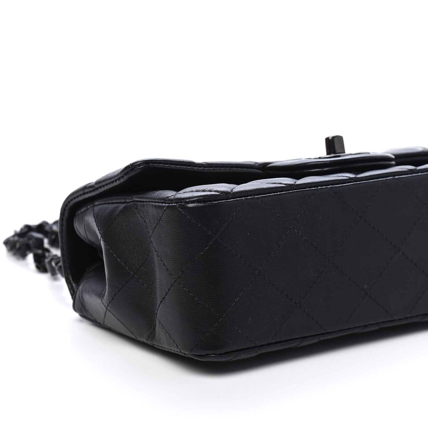 Lambskin Quilted Mini Rectangular Flap So Black