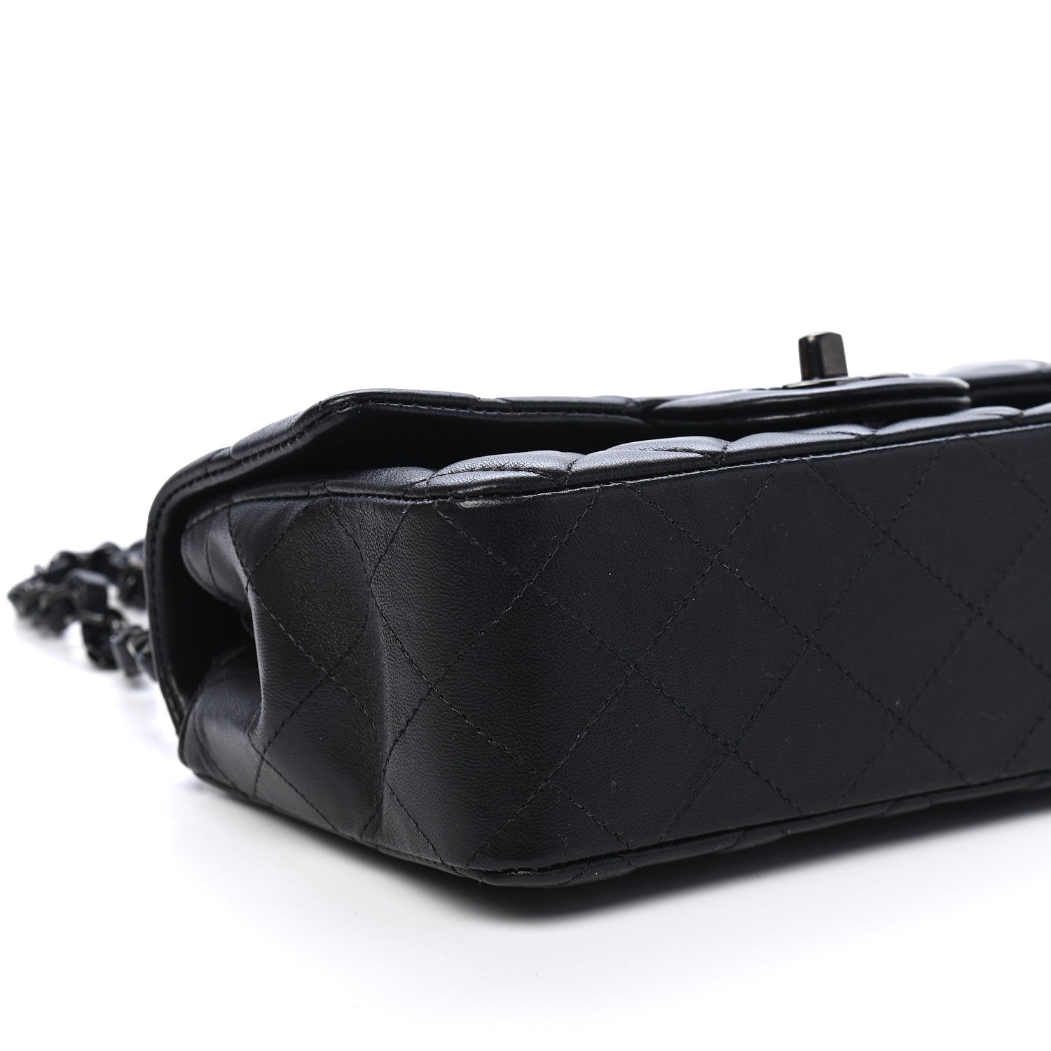 Chanel Lambskin Quilted Mini Rectangular Flap So Black 7 of 8