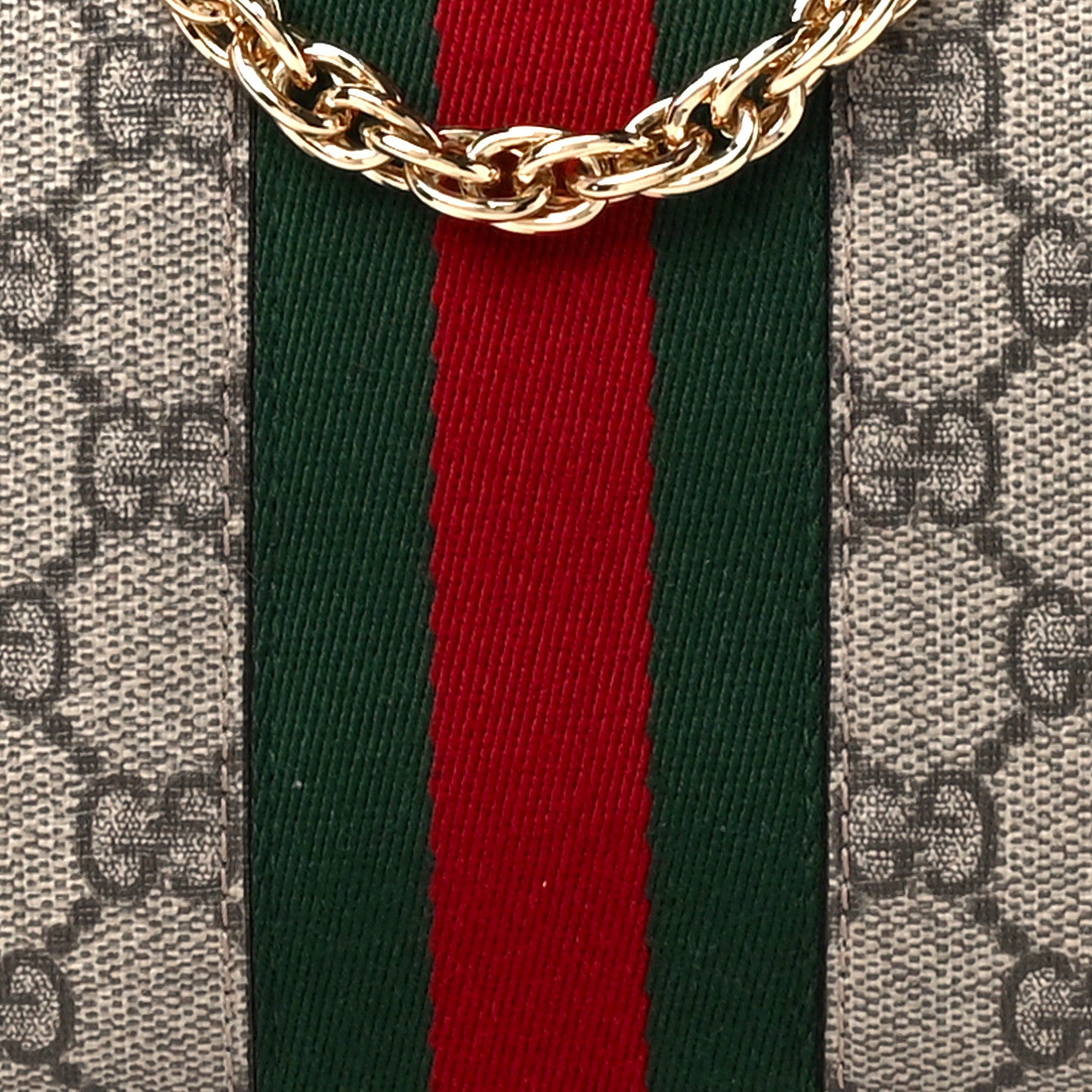 Gucci GG Supreme Monogram Web Small Ophidia Chain Shoulder Bag Brown 9 of 11