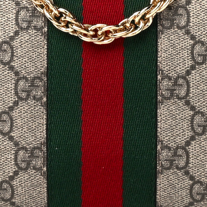 Gucci GG Supreme Monogram Web Small Ophidia Chain Shoulder Bag Brown 9 of 11