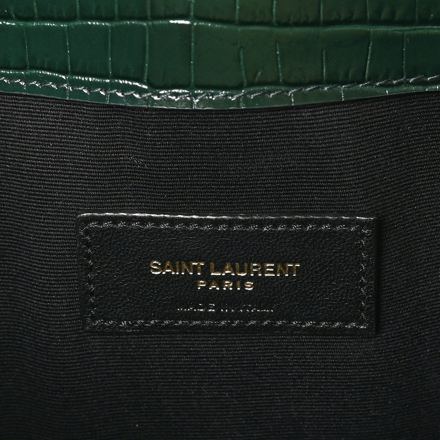 Calfskin Crocodile Embossed Uptown Monogram Pouch Mint