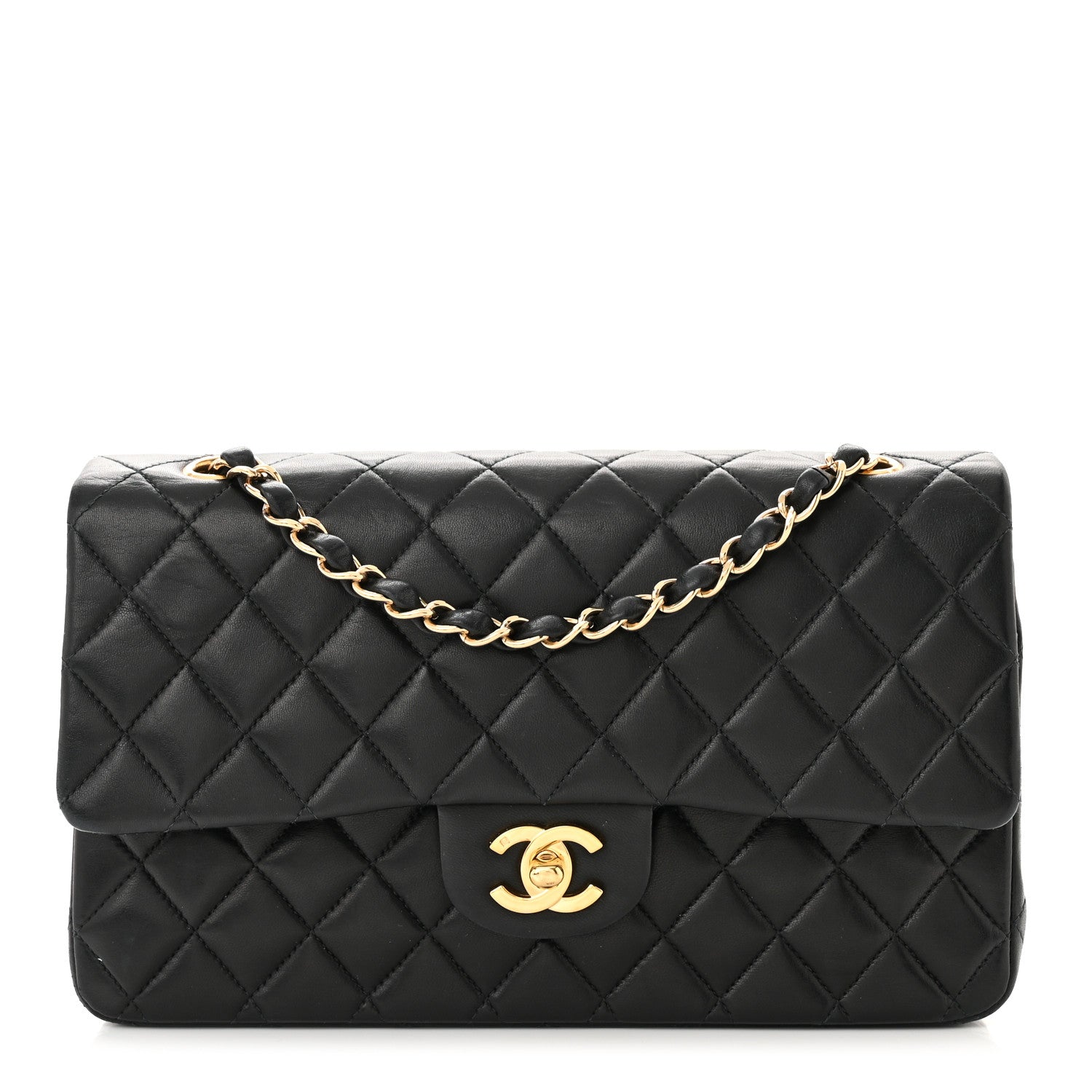 Chanel Lambskin Quilted Medium Double Flap Black 1 of 11